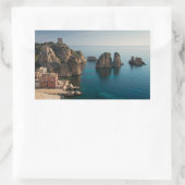 Faraglioni en Tonnara in Scopello, Sicilië Rechthoekige Sticker (Tas)