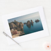 Faraglioni en Tonnara in Scopello, Sicilië Rechthoekige Sticker (Envelop)