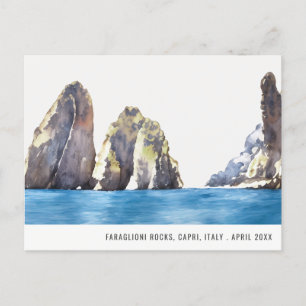 Faraglioni Rocks Capri Italië Waterverf Reizen Briefkaart
