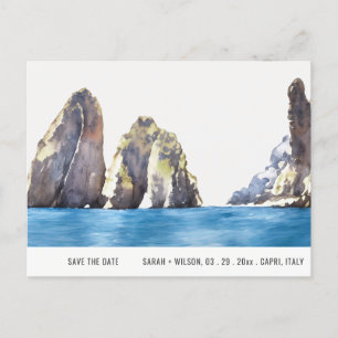 Faraglioni Rocks Capri Waterverf Save the Date Briefkaart