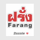 Farang ♦ Buitenlanders in het Thaise Taalscript ♦ Sticker (Vel)
