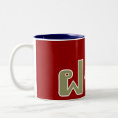 Farang ♦ Buitenlanders in het Thaise Taalscript ♦ Tweekleurige Koffiemok (Links)