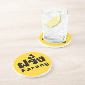 Farang ♦ Buitenlanders in het Thaise Taalscript ♦ Zandsteen Onderzetter (Zijkant)