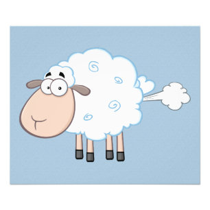 FARANT CARTOON SHEEP FOTO PRINT AFDRUK