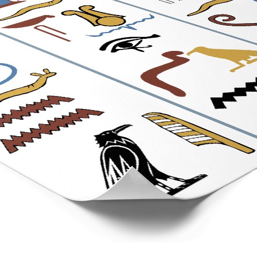 Farao Ancient Egypt Pyramid Hieroglyphs Poster (Hoek)