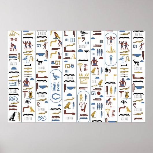 Farao Ancient Egypt Pyramid Hieroglyphs Poster (Voorkant)
