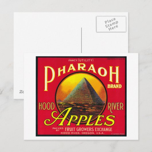 Farao Apple Crate LabelHood River, OF Briefkaart (Voorkant / Achterkant)