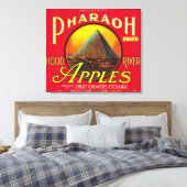 Farao Apple Crate LabelHood River, OF Canvas Afdruk (Insitu (Slaapkamer))