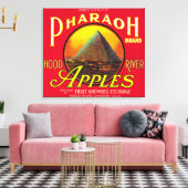 Farao Apple Crate LabelHood River, OF Canvas Afdruk (Insitu (Woonkamer))