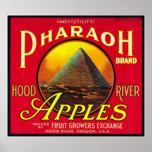 Farao Apple Crate LabelHood River, OF Poster (Voorkant)