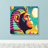 Farao Chimpansee Tut 3 Canvas Afdruk (Insitu (Houten vloer))