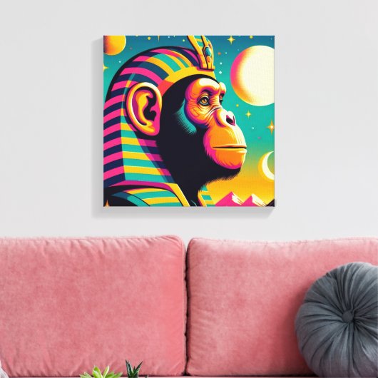 Farao Chimpansee Tut 3 Canvas Afdruk (Insitu (Woonkamer))