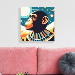 Farao Chimpansee Tut 5 Canvas Afdruk
