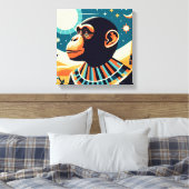Farao Chimpansee Tut 5 Canvas Afdruk (Insitu (Slaapkamer))