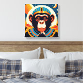 Farao Chimpansee Tut 6 Canvas Afdruk (Insitu (Slaapkamer))