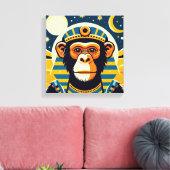 Farao Chimpansee Tut 7 Canvas Afdruk (Insitu (Woonkamer))