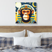 Farao Chimpansee Tut 7 Canvas Afdruk (Insitu (Slaapkamer))