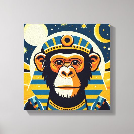 Farao Chimpansee Tut 7 Canvas Afdruk (Voorkant)
