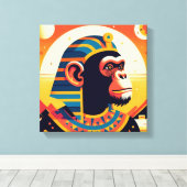 Farao Chimpansee Tut 8 Canvas Afdruk (Insitu (Houten vloer))