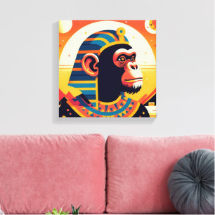 Farao Chimpansee Tut 8 Canvas Afdruk