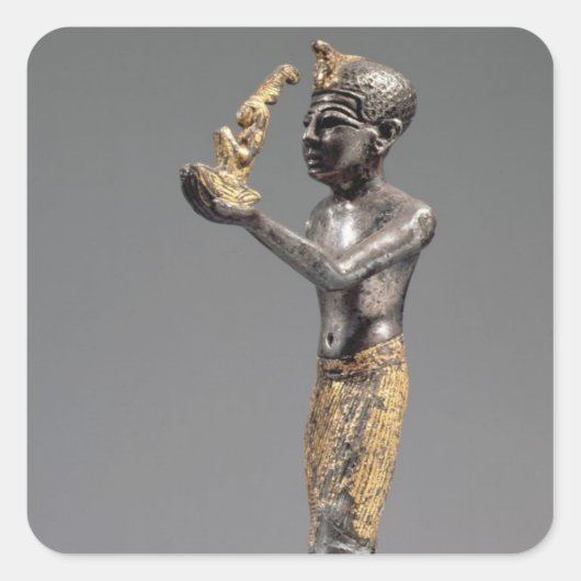 Farao die een aanbod doet voor de Goddess Maat Vierkante Sticker (Voorkant)