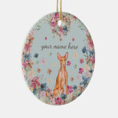 Farao Dog Puppy flower print Keramisch Ornament (Rechts)