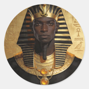 Farao Energie — Oude Afrikaanse Koning Moderne Kun Ronde Sticker