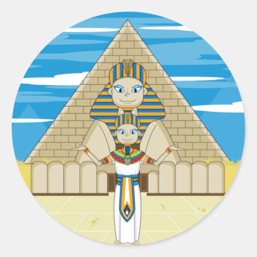 Farao & Grote Sfinx van Giza Sticker (Voorkant)