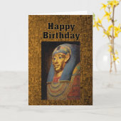 Farao Happy Birthday Humor Kaart (Gele Bloem)