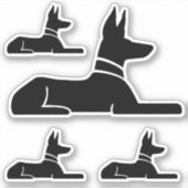 Farao Hound Egyptische Hiërogliefen Hond Stickers (Voorkant)
