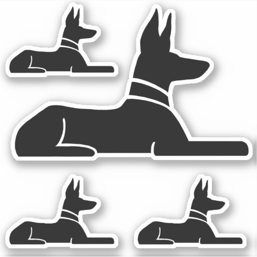 Farao Hound Egyptische Hiërogliefen Hond Stickers (Voorkant)