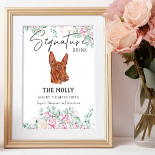 Farao Hound Hondenhandtekening Drink teken Poster