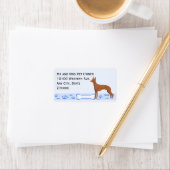 Farao Hound op Blue Gingham Etiket (Insitu)