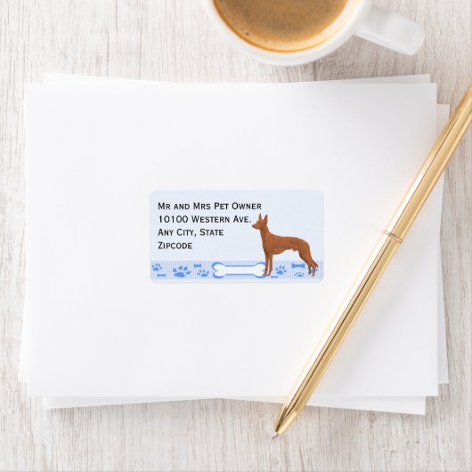 Farao Hound op Blue Gingham Etiket (Insitu)