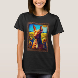 Farao Hound Schilderen Zonnebloem Bloem Moeder Vro T-shirt