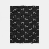 Farao Hound Silhouettes Pattern Black en Grey Fleece Deken (Voorkant)