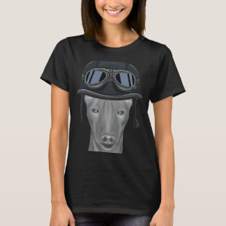 Farao Hound Wearing Motorcycle Helmet T-shirt