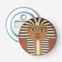 Farao King Tut Brown Black Natural Crochet Print Button Flesopener