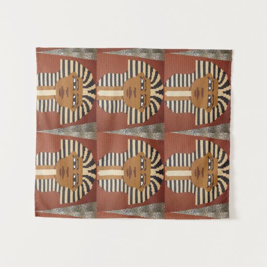 Farao Kings Zwart Bruin Artisan Haakprint Wandkleed (Voorkant (horizontaal))