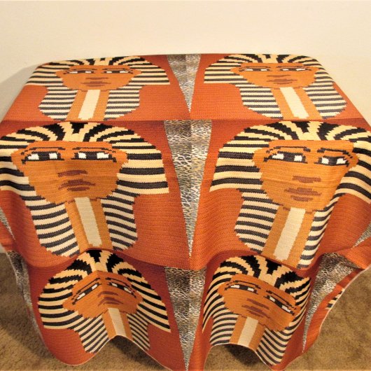 Farao Kings Zwart Bruin Artisan Haakprint Wandkleed