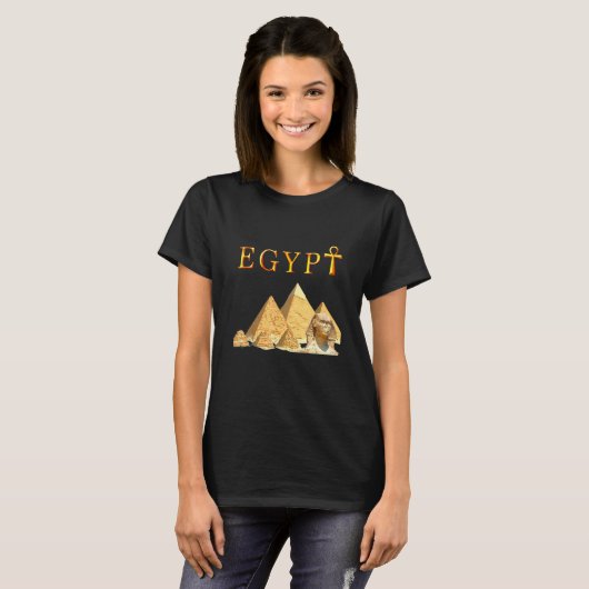 Farao Piramides Sfinx Egypte Tut Egyptisch T-shirt (Voorkant volledig)