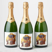 Farao Pugs - Oude Egypte Hond Sparkling Wijnetiket (Flessen)