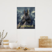 Farao | Pyramiden | Golden thunder | Digitale kuns Poster (Keuken)
