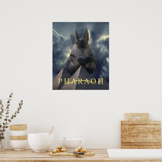 Farao | Pyramiden | Golden thunder | Digitale kuns Poster (Keuken)