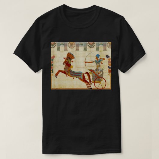 Farao Ramses II Paarden Papyrus T-shirt (Design voorkant)