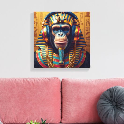 FARAÓ TUT-CHIMPANSEE 3 CANVAS AFDRUK (Insitu (Woonkamer))