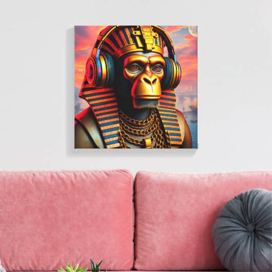 FARAO TUT-CHIMPANSEE 4 CANVAS AFDRUK (Insitu (Woonkamer))