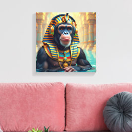 FARAÓ TUT-CHIMPANSEE 5 CANVAS AFDRUK