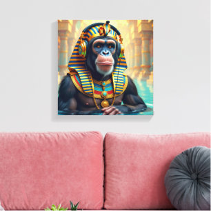 FARAÓ TUT-CHIMPANSEE 5 CANVAS AFDRUK