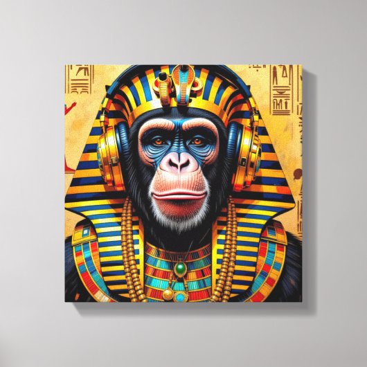 FARAÓ TUT-CHIMPANSEE CANVAS AFDRUK (Voorkant)